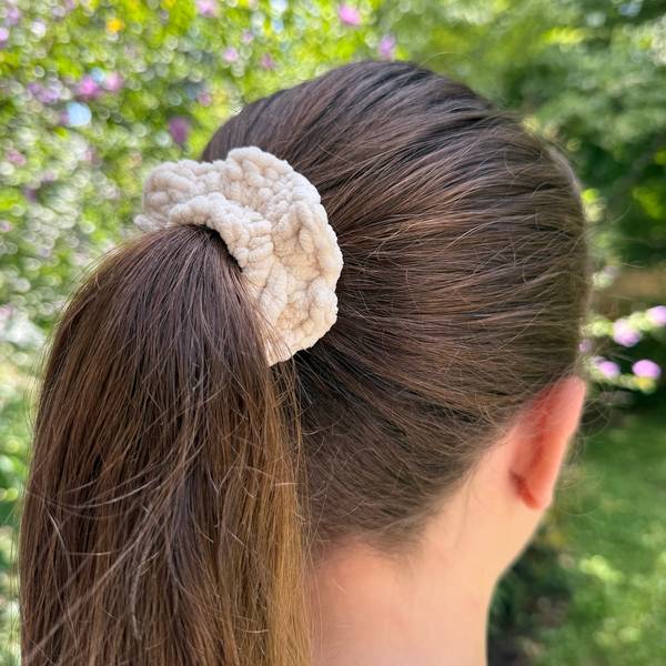 The scrunchie in a ponytail